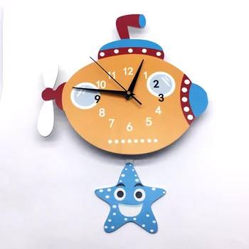 

Swing Big Wall Clock Wall Hanging DIY Submarine Living Room Home Decoration Fashion Children Wall Clock Modern Design Kitchen