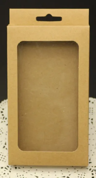 Qi Размер: 156*90*15 мм 30 шт./партия бумажный крафт-бумажный Чехол для мобильного телефона черная ячейка чехол для телефона коробка с прозрачным окном - Цвет: as the picture