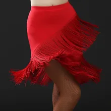 Женская латинская юбка из материала Ice Silk Cha/Rumba/Samba/ковбойская юбка для танцев с бахромой для талии: 53-65 см/для бедер: 72-84 см