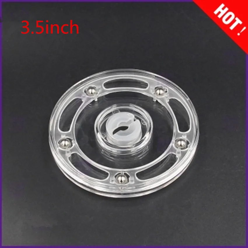 

Diameter: 3.5 inch Transparent Acrylic rotary Lazy Susans turntable display rack rotating base swivel plate
