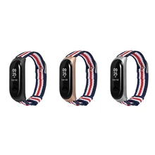 Холщовый ремешок для Xiaomi Band 3 сменный ремешок в полоску с металлическим чехлом для Xiaomi Band 3 умные аксессуары