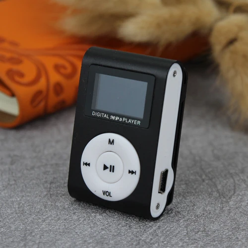 DAONO автомобильный мини USB Клип ЖК-экран MP3 музыкальный плеер Поддержка MP3-плеер USB спортивный металлический музыкальный плеер - Цвет: Черный