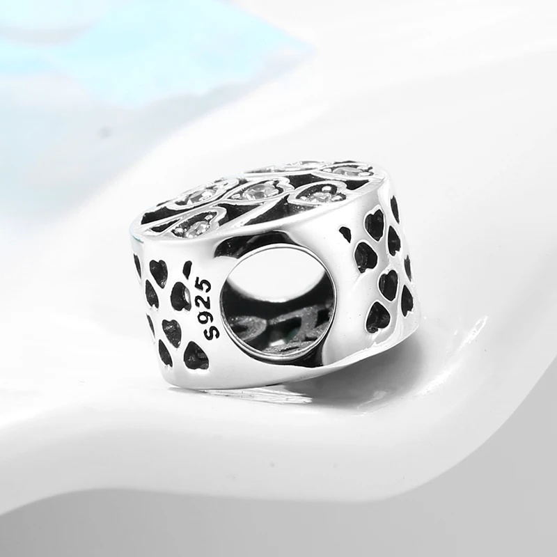 Высокое качество круглые шармы DIY серебряные бусины 925 пробы Fit Pandora серебряный браслет браслеты ювелирные изделия