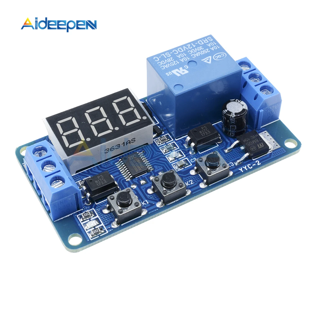 

LED Digital Display Home Automation Delay Relay Trigger Time Circuit Timer Control Cycle Adjustable Switch Relay Module DC 12V