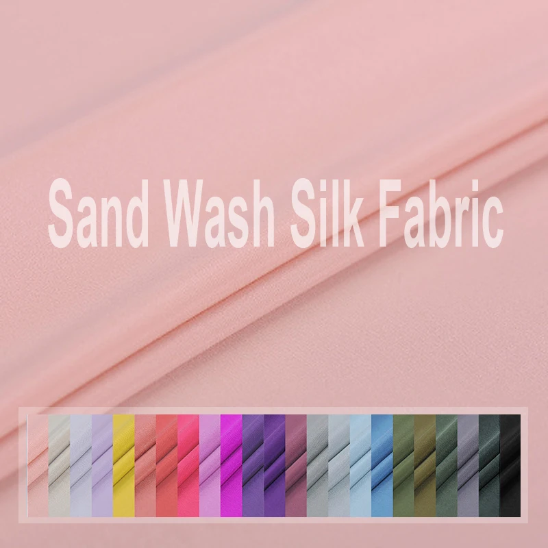 

110-114CM 30-50MM Solid Color Sand Wash Silk Crepe Fabric Good for Spring Summer Dress Skirt Suit Pants J158