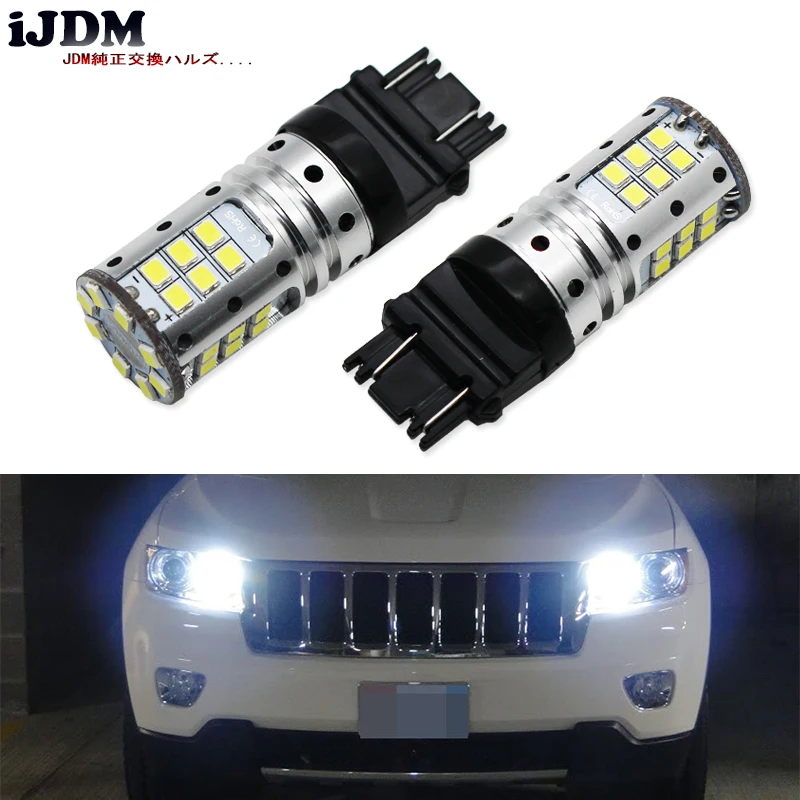 IJDM 3157 светодиодный 6000K белый 32SMD 3357 3457 4114 T25 светодиодный лампы для дневных ходовых огней, DRL Для 2011 и выше Jeep Grand Cherokee