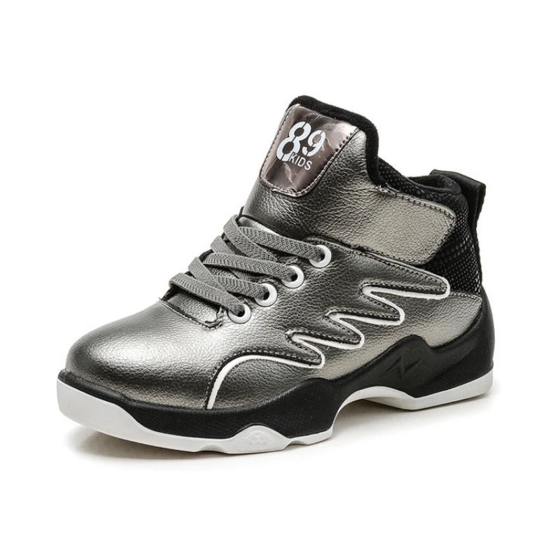 

New Children Genuine Leather Sport Sneakers Fashion Kids Casual Wing High Running Sneakers for Boys Girls Soft Winter Warm Shoes