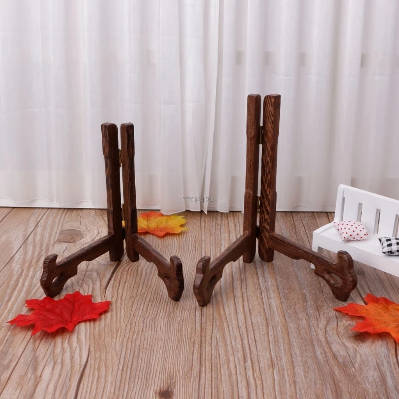 

2018 Creative 5/6 Inch Tall Wood Display Stand Holder Easels For Plates Photos Tea Tray 2 Size