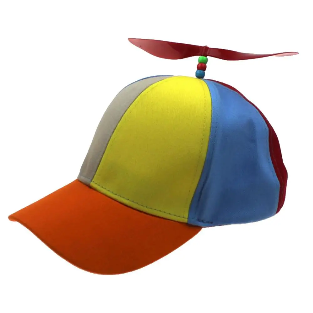 Креативная летняя снимающаяся шляпа пропеллер Бейсбол Кепки бамбук шапка для взрослых и детей зонт наряд для родителей и ребенка шапка-игрушка, Новинка - Цвет: Orange