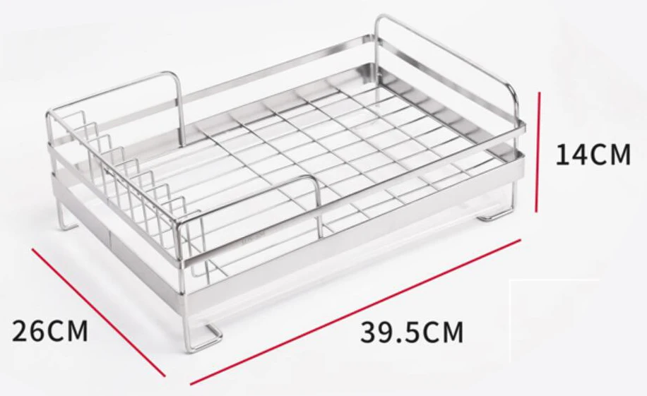 Кухонная сушилка для посуды из нержавеющей стали 304, передний выдвижной поддон для капель, чаша, Настольная стойка для хранения, двойной забор, дизайн