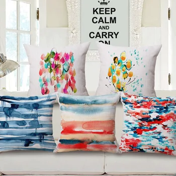 

ZXZXOON Decorative throw pillow case cover geometric cotton linen Abstract cotton linen cushion cover for shop store sofa
