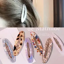 Декоративная цветная ацетатная боковая челка, BB заколка для волос, полый овальной формы, для женщин и девушек, заколка леопардовая, сделай сам, для укладки волос, заколка