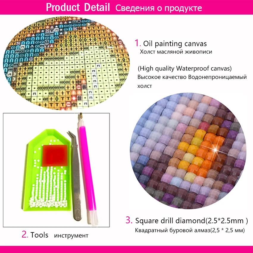 Полный квадрат дрель 5D DIY Алмаз вышивка фиолетовый Кот парик алмазов картина