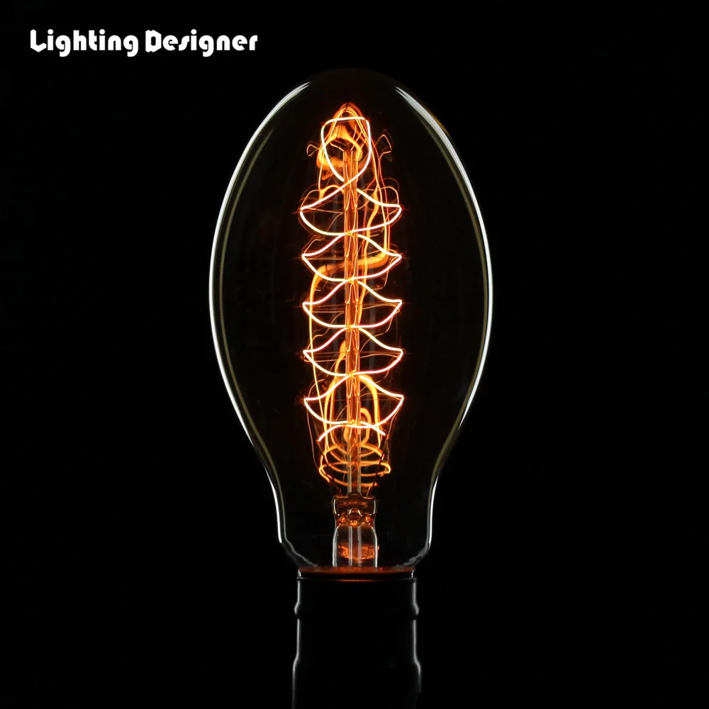 E76 Винтаж Edison ЛАМПЫ E27 220 В 40 Вт Ретро лампа накаливания Amber Стекло люстра/Z деко