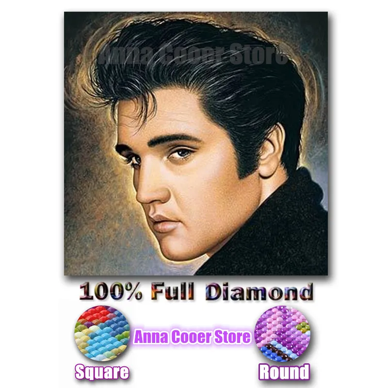 

Full Square / Round Drill 5D DIY Diamond Painting "Elvis" 3D Embroidery Cross Stitch Mosaic Home Decor Christmas Gifts