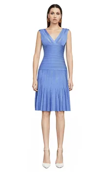 

Top Quality Sexy Women V-Neck Backless Bodycon Rayon Elegan Dress Evening Party A-Line Dress