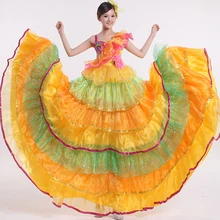 Full-skirted Dress Opening Dance Costumes Female New Dance Dress Modern Dance Performance Dress Dance Clothing with Headgear