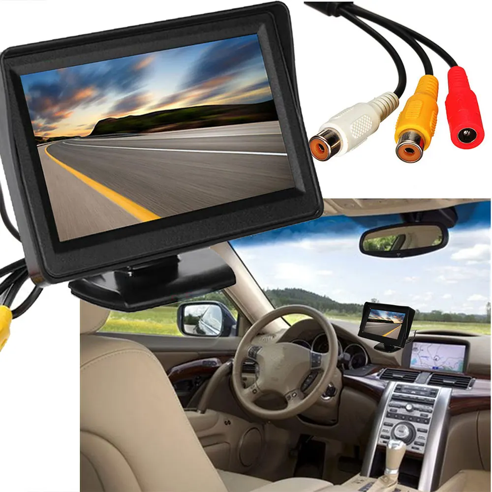 

Viecar LCD Car Monitor TFT Display Desktop / Foldable / Mirror Monitor 4.3'' Video PAL/NTSC Auto Parking Rearview Backup