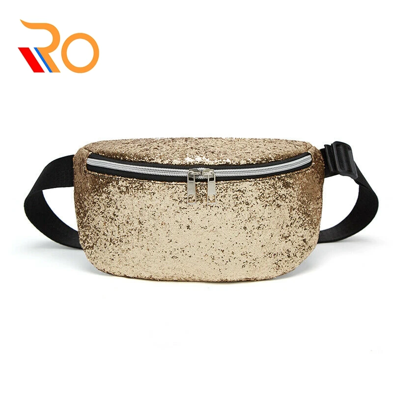 

New Women Bag Fashion Sling Waist Fanny Pack For Lady Glitter Belt Zipper Waist Travel Bag Chest Tote Purse