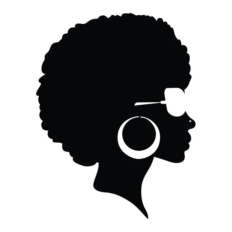 13 см * 10,1 см африканская женщина виниловая наклейка гламур девушка Прохладный лицо автомобиля Стикеры черный/серебристый c1-6936
