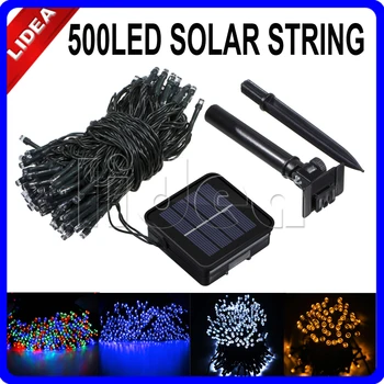 

50M 500 LED Solar Powered Wedding Party Xmas Navidad String Fairy Lamps Garden Decoration LED Christimas Solar Garlands EMS C-31