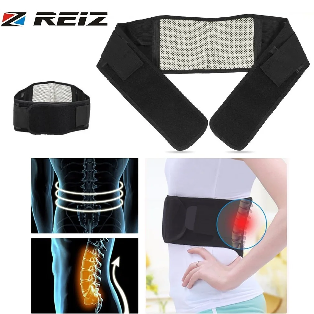 

REIZ Adjustable Infrared Magnetic Back Brace Posture Belt Lumbar Support Lower Pain Massager Self-heating Therapy Waist Belt