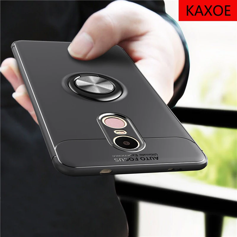 KAXOE Multifunction Car Magnetic Holder Soft TPU Phone Case Cover Suction Ring Bracket for Xiaomi Redmi Note 4/Note 4X |