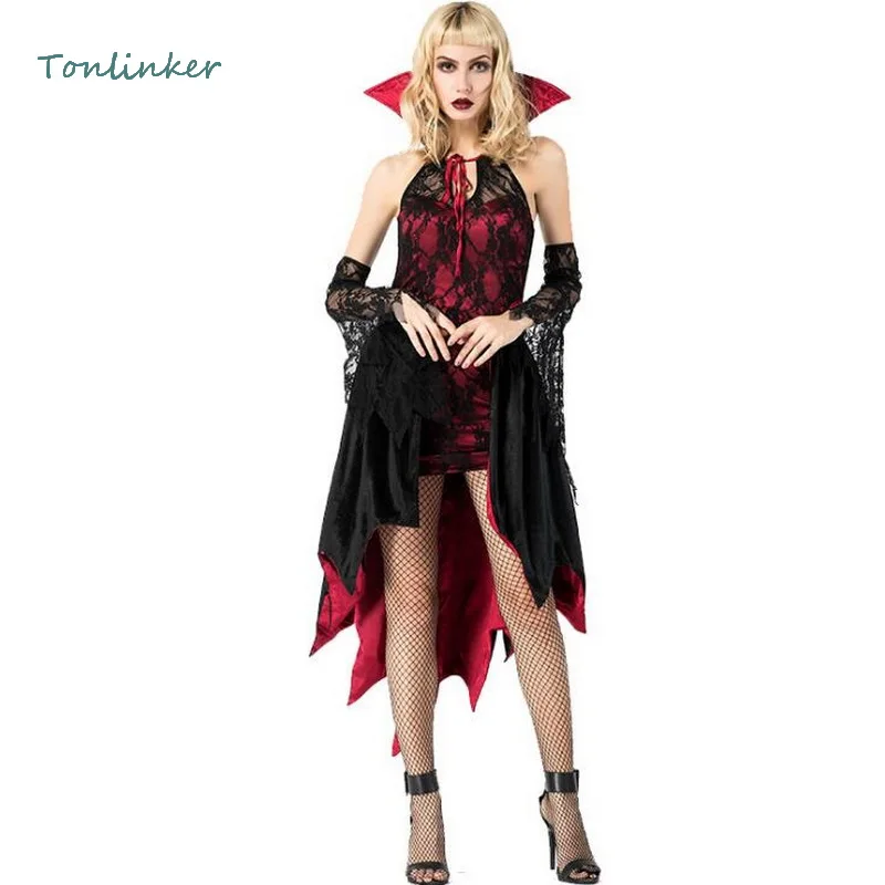 

Halloween Evil Sexy Vampire Queen Cosplay Costumes Dark Night Terror Halloween Women Gown Performance Uniform