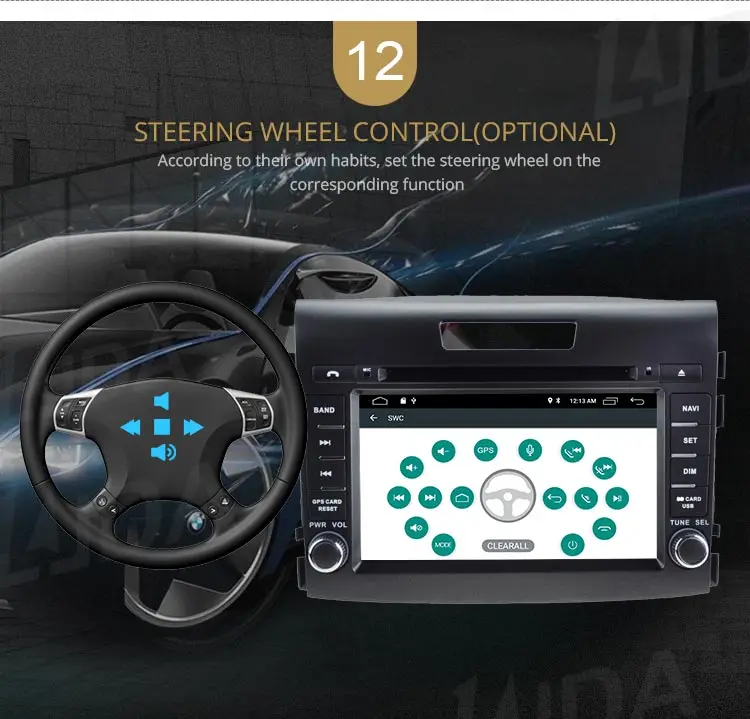 Excellent LJDA 2Din Android 9.1 Car Radio For HONDA CRV CR-V 2012-2016 WIFI Car Multimedia Player Stereo GPS Navigation DVD IPS Auto Audio 14