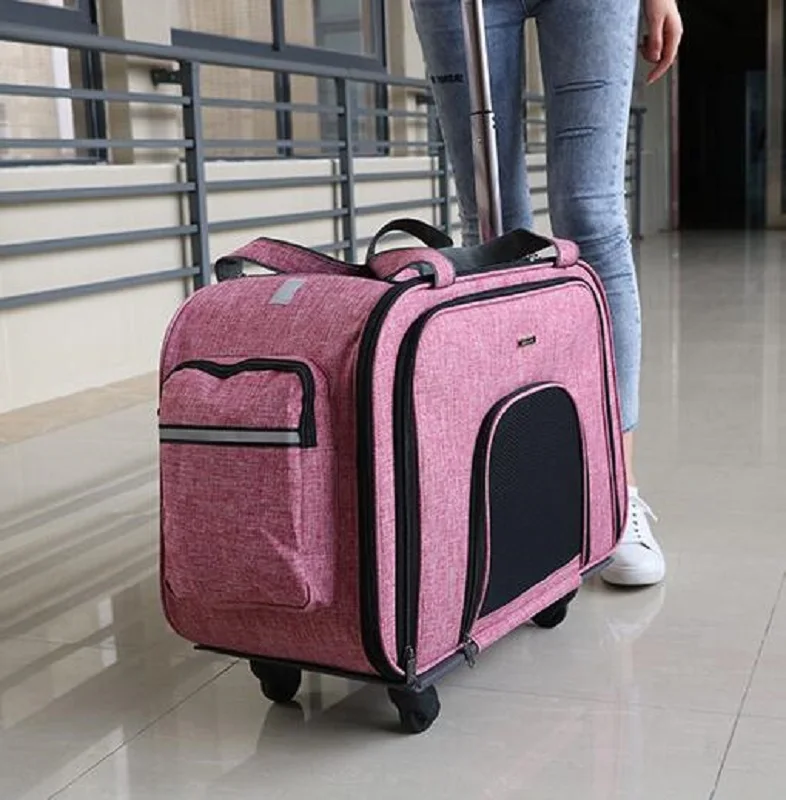 Dierbenodigdheden afneembare trolley tas Opvouwbare Hond huisdieren case trolley bagage tas Stille wiel draagbare uit de kofferbak voor huisdieren Dierbenodigdheden afneembare trolley tas Opvouwbare Hond huisdieren case trolley bagage tas Stille wiel draagbare uit de kofferbak voor huisdieren