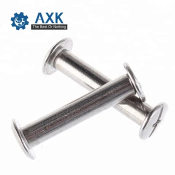 

100pcs Book Screws M5*4/5/6/8-150mm Nickel Plated Iron Chicago Screw Account Picture Book Butt Screws Snap Rivets Blinding Nails