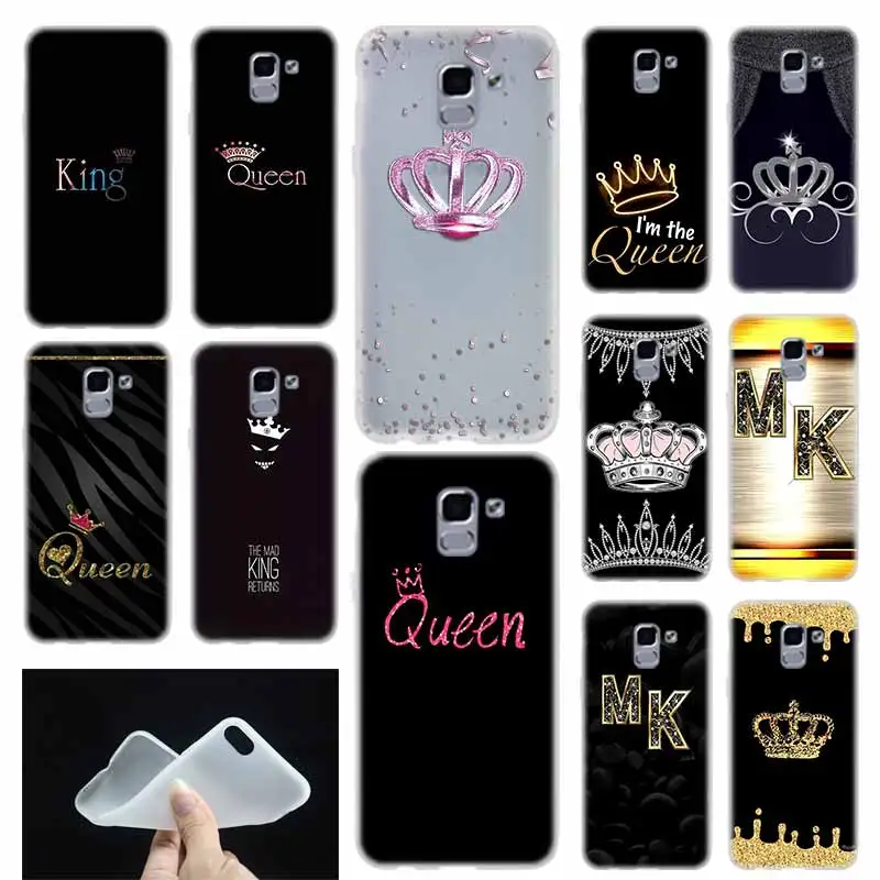 

case Soft Cover TPU Coque For Samsung Galaxy J6 J8 J3 J5 J7 J4 Plus 2018 2016 2017 EU Prime Pro Ace j610 king queen cap