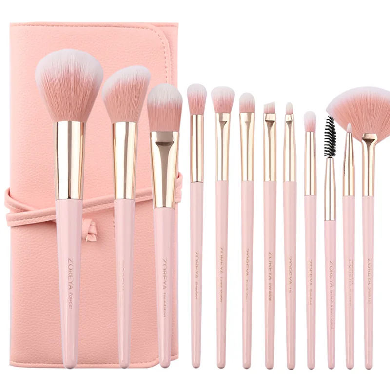 

ZOREYA12 Makeup Brushes Set 12pcs Eye Shadow Blending Eyeliner Eyelash Eyebrow Brushes For Make up Portable Eye Brush Set