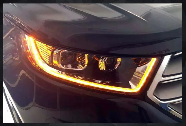 AKD автомобильный Стайлинг для Ford Edge фары- Edge светодиодный фонарь DRL HID фара ангел глаз биксеноновые фары аксессуары