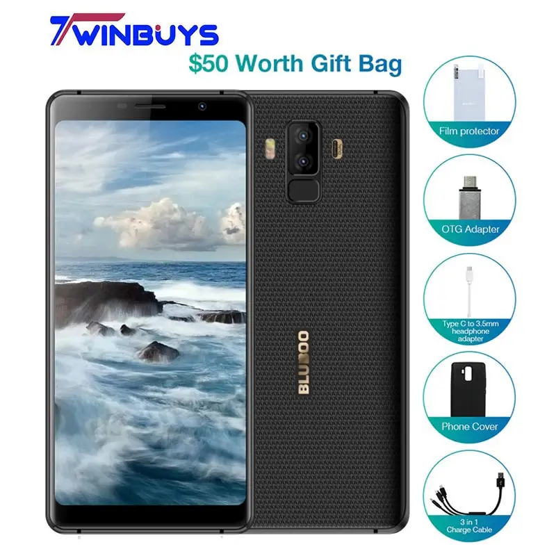 

2018 BLUBOO S3 Smartphone 8500mAh 6.0" 18:9 4G+64G MTK6750T Octa-core face ID NFC Dual Rear Camera 21M 4G android mobile phones