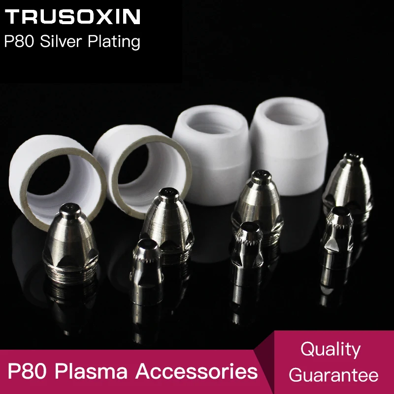 30pcs CUT80 LG80 80A Inverter Plasma Cutter P80 Cutting Gun Consumables or Accessories Silver Plate Shield Cup Electrode Tips 30pcs CUT80 LG80 80A Inverter Plasma Cutter P80 Cutting Gun Consumables or Accessories Silver Plate Shield Cup Electrode Tips