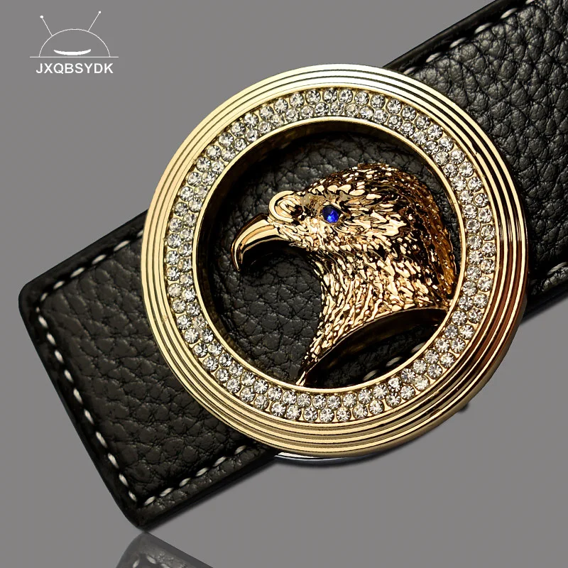 

JXQBSYDK Luxury Brand Belts for Men Eagle Head Buckle Designer High Quality Fashion Male Leather Belts cinto masculino couro