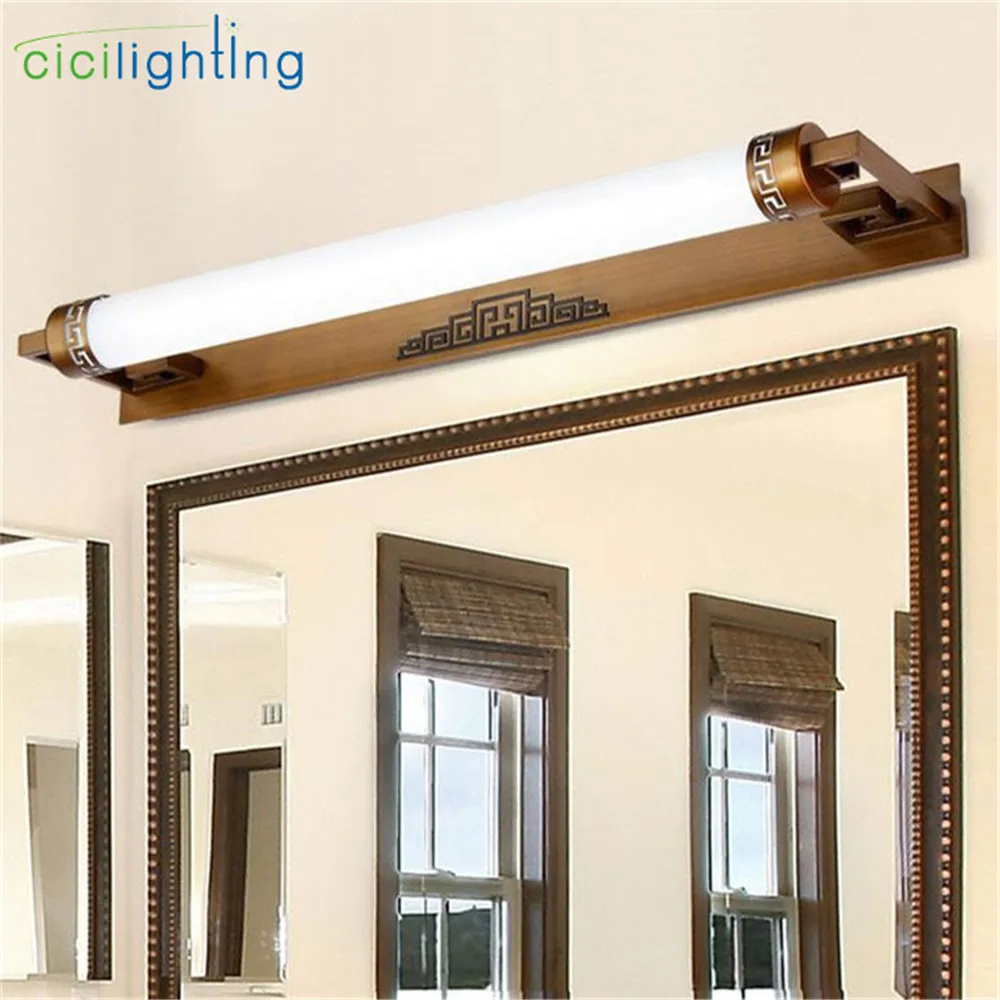 L47cm 67 سنتيمتر 87 سنتيمتر الصينية نمط led مرآة الجبهة مصابيح مرآة حمام ضوء الغرور ضوء البرونزية أسود اللون LED تركيبة إضاءة