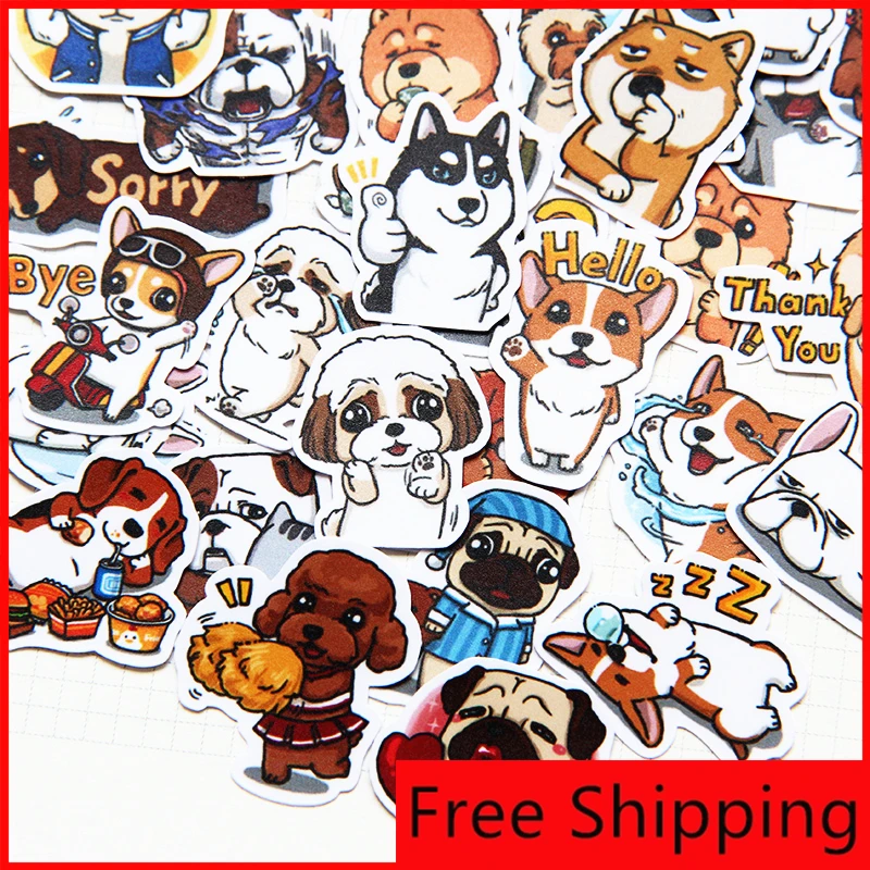 

40 pcs Dog encyclopedia personalized scrapbook Stickers scrapbooking material personalized sticker happy planner craft vellum