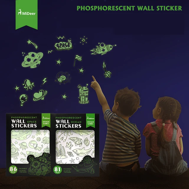 mideer children kids baby phosphorescent wall stickers 81pcs ocean