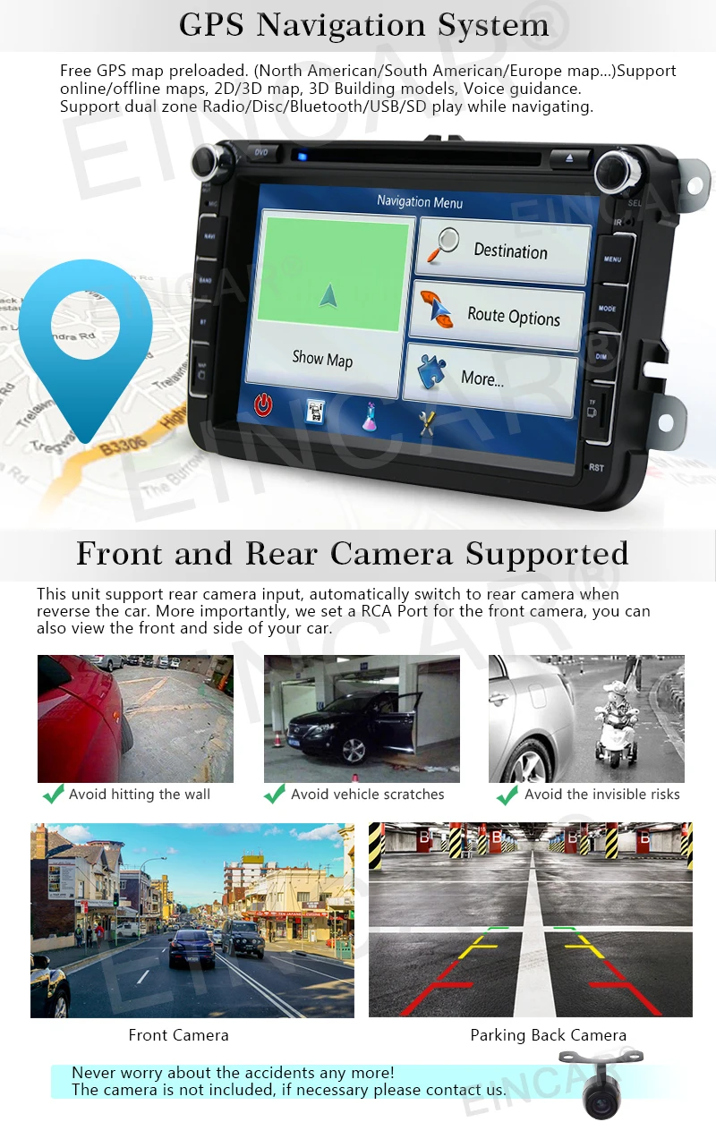 Best Free CANBUS & Backup Camera Android 6.0 Car DVD Player for VW PASSAT Golf 8
