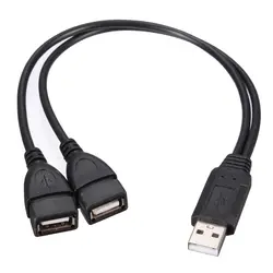 Высокое качество Универсальный USB 2,0 штекер в двойной USB гнездовой разъем сплиттер 2 порта USB концентратор переходник Кабель для передачи