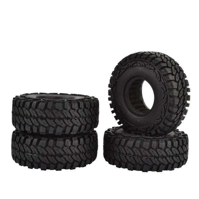 Best Offers 4pcs 114MM 1.9" Rubber Wheel Tires for 1:10 RC Rock Crawler Axial SCX10 90046 CC01 D110 Traxxas TRX-4 TRX4 1.9inch Wheels