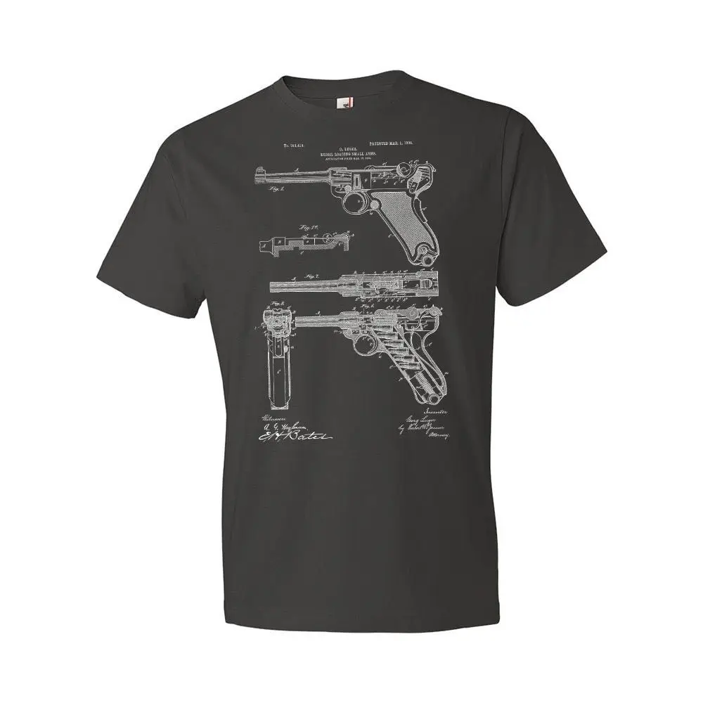 

Luger Pistol Handgun T-Shirt Luger T-Shirt Luger Patent Luger Design Ww2 Wwii Men 2019 New Print Men T Shirt Summer Shirts