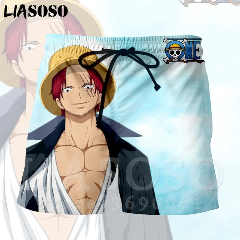 5 LIASOSO 3d печать Япония Аниме one piece Обезьяна D Luffy мужские шорты пляжные шорты бордшорты брюки высокого качества X1351 - Цвет: 5