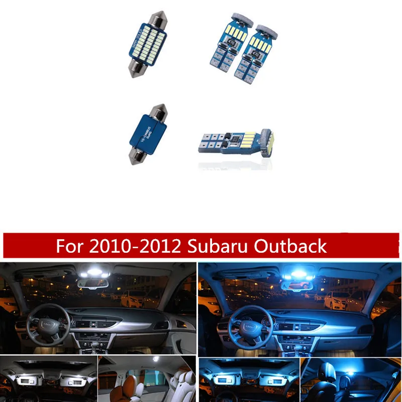 8PCS White Interior LED Light Package Kit for 2010-2015 Subaru Legacy