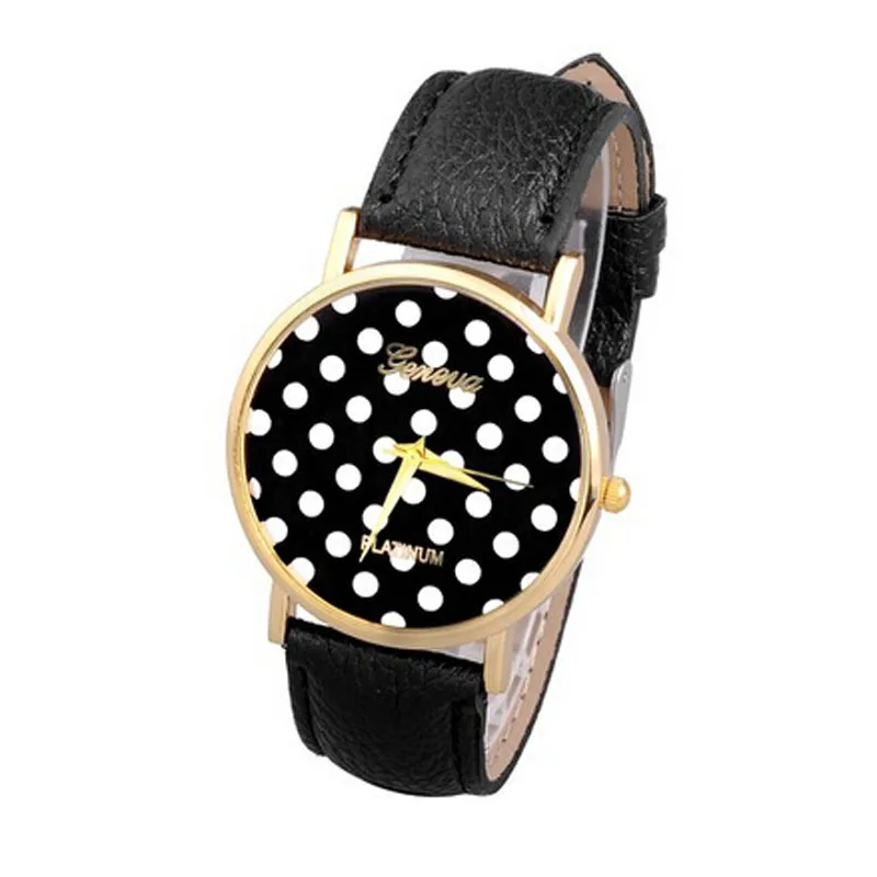 

Relojes 2019 Fashion Polka Dot Dial Quartz Watch Women Geneva Leather Strap Wrist Watches Sports Clock Relogio Feminino #YL5