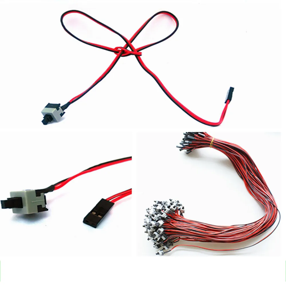 

10 pcs ATX PC Computer Motherboard Power Cable Switch On/Off/Reset Button Computer Replacement Power Cable for PC Computer Z508