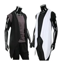 Горячая новая волна мужской жилет без рукавов шаль длинная секция тонкий хлопок без рукавов кардиган жилет