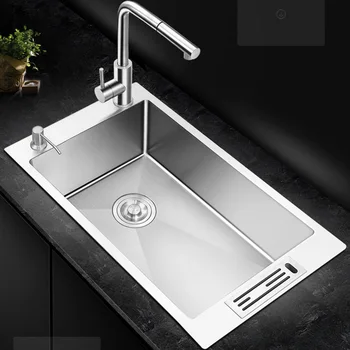 

manual kitchen sink package more 3 mm 304 large single BOWL groove side basins in paragraph 3834 stainless steel